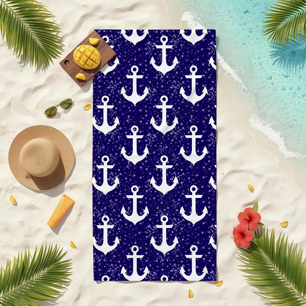 Sea Ship Anchor Towel Soft Pool Gift For Travel Gym Shower Camping Quick Dry Sports Beach Towels