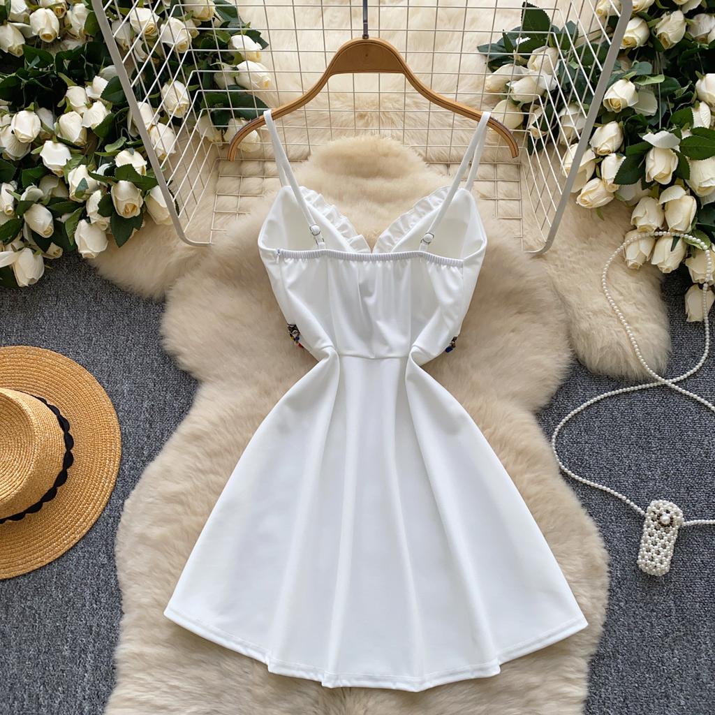 Summer Women Sexy V-neck Spaghetti Strap Club Party Mini Short Dresses For Girls