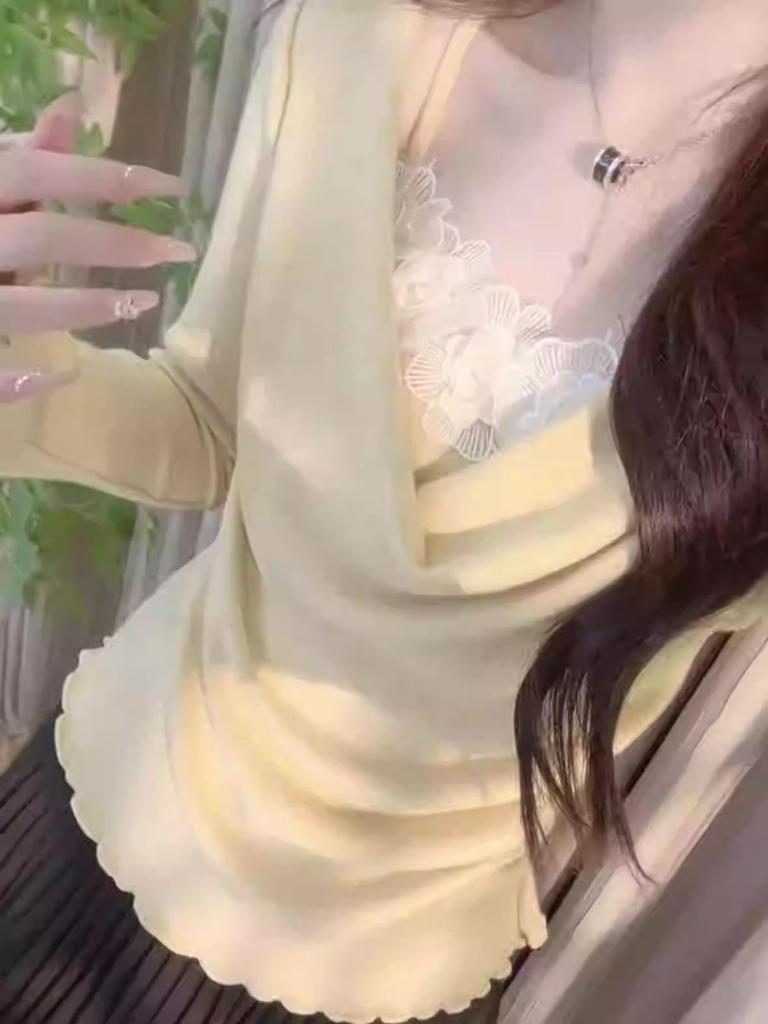 Purple Off-Shoulder Long-Sleeve Slim-Fit Knit Camisole for Women