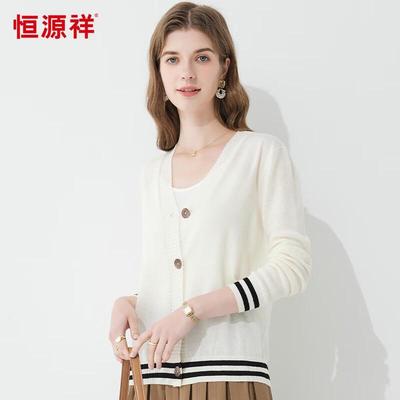 HangYuanXiang Women's Wool Blend V-Neck Cardigan