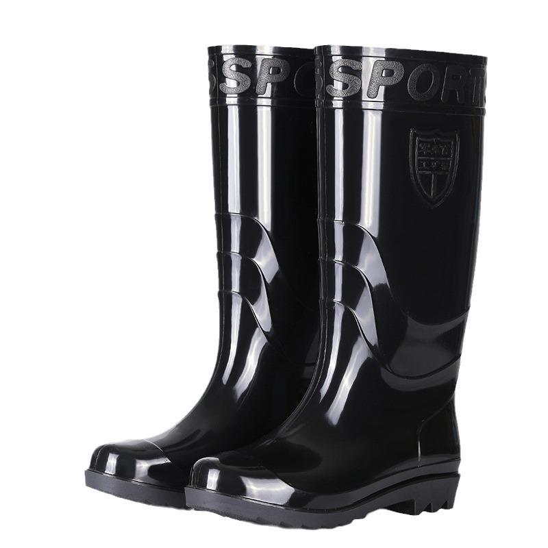 Classic Tall Men's Rain Boots Traditional Rain Shoes Men's Water Shoes Non-slip Men's Rubber Shoes Overshoes Kitchen Chef Shoes Black Work Shoes