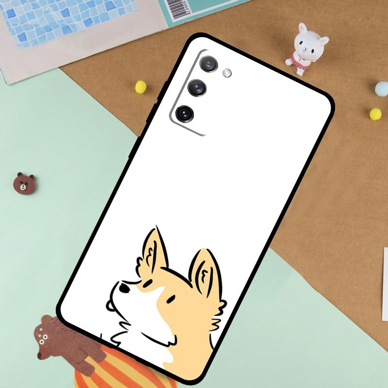 Cartoon Corgi Dog Soft Case For Samsung Galaxy S24 Ultra S9 S10 S20 S22 S23 Plus S21 FE S25 Ultra Funda Cover