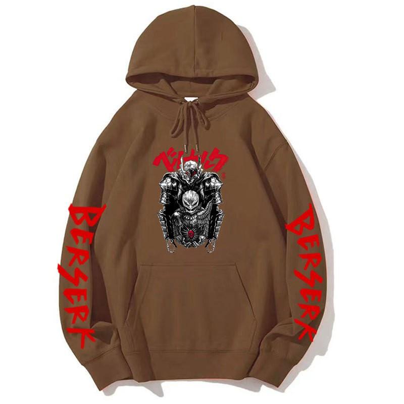 Berserk Anime Hooded Fleece Sweatshirt Men Unisex Streetwear Oversized Pullover Casual Sportswear