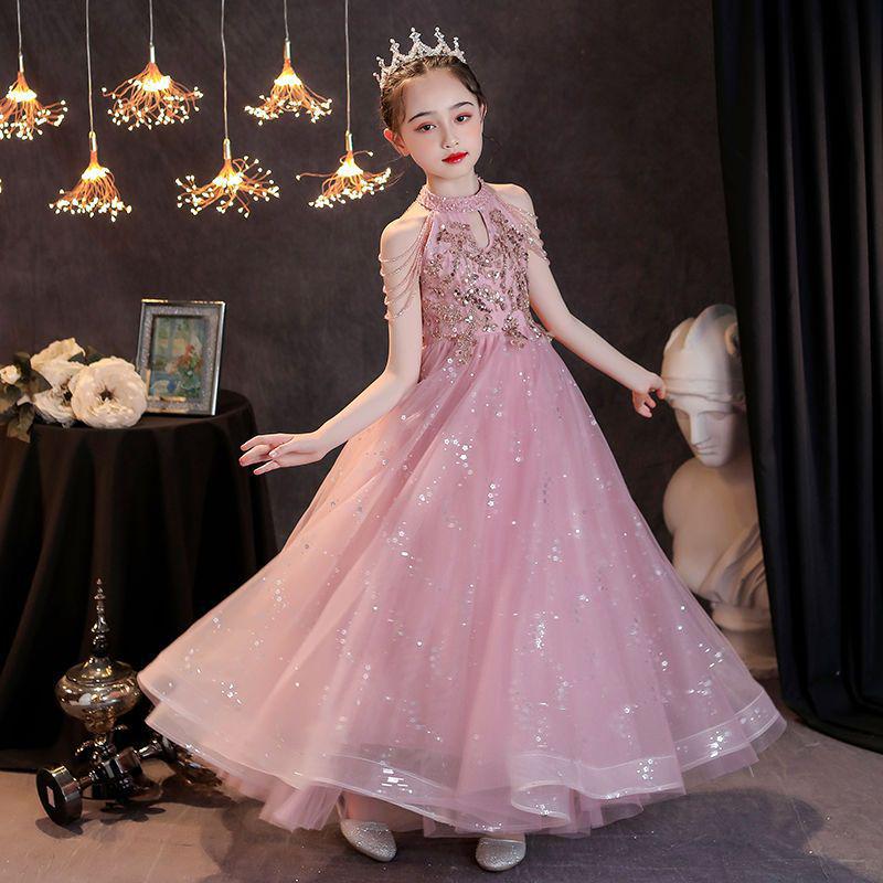 

2025 Elegant Girls Princess Dress for Piano Performance & Catwalk 120 (Height 115-125cm / Weight 20-25kg) розовый