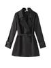 Plus Size British Style Mid-Length Trench Coat for Women, Waist-Cinched for a High-End Feel, Fits 130-350 lbs, Spring to Winter Fashion.