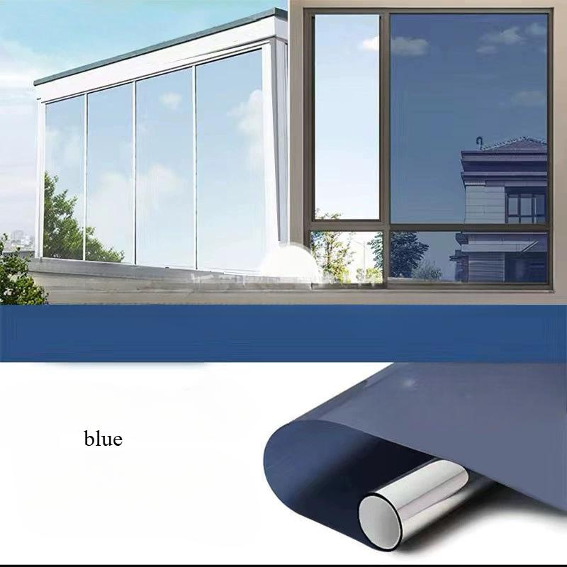 

Светоотражающая односторонняя зеркальная оконная пленка - 50см X 2м, Легкое самоклеящееся нанесение 40cm*1m синий