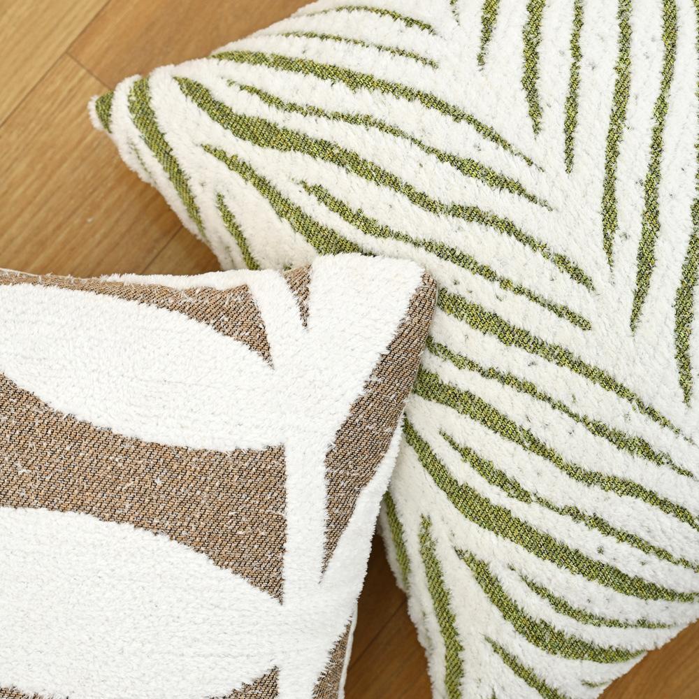 Federa per Cuscino Jacquard Foglia Bohemien Cuscini Soggiorno Divano Camera da Letto Copricuscino Quadrato Decorazione in Tessuto Copricuscini