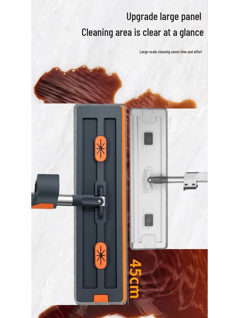 2026 Chenille Flat Mop: Hands-Free, Wet & Dry One-Wipe Clean with Replaceable Cloth