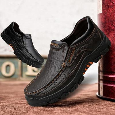 Hombres Cuero de vaca genuino Impermeable Cómodo Antideslizante Suave Resbalón en Oxfords casuales