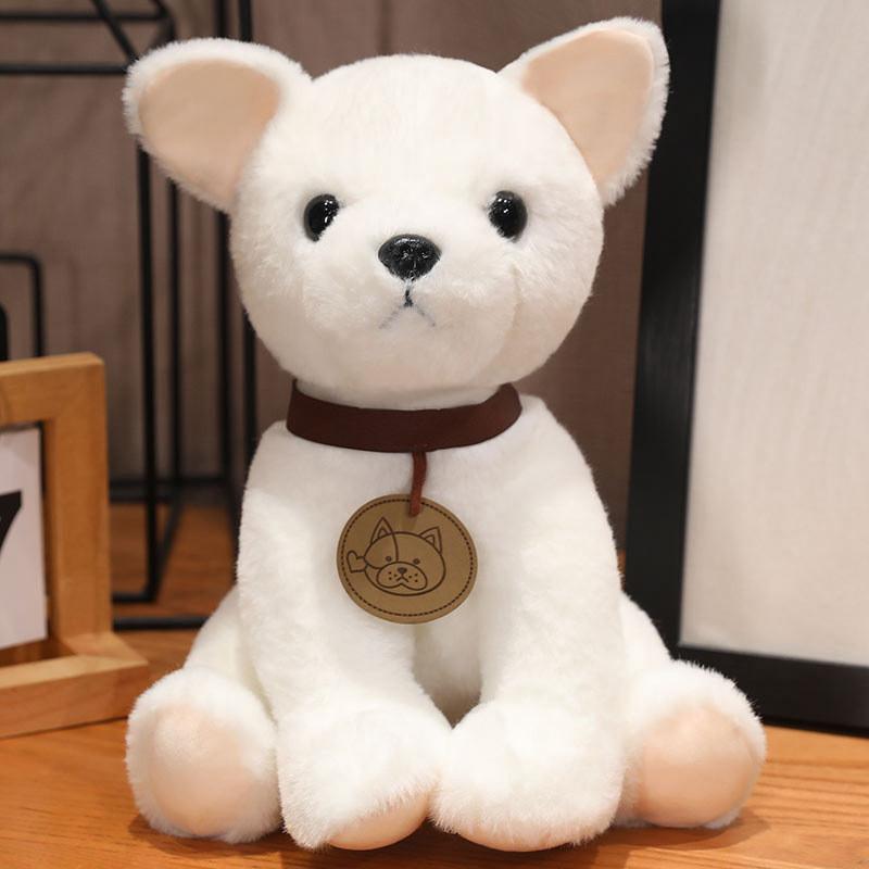 

Simulation Husky Cartoon Schnauzer Chihuahua Dog Plush Toy Children Doll Gift White