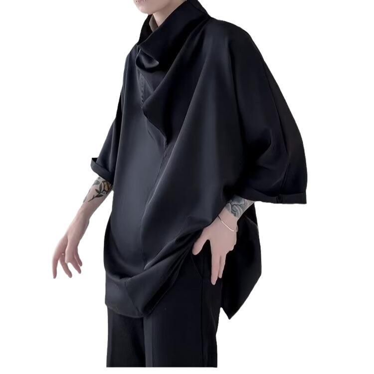 Herren Hochwertiges Chinesischer Stil Kurzarm Drapier-T-Shirt - Sommer 2024 Kollektion