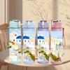 1PC Santorini White Building Sea View 750ml Color Plastic Sports Water Bottle Leakproof Flip Straw Lid Suitable for Sports Office Home Use