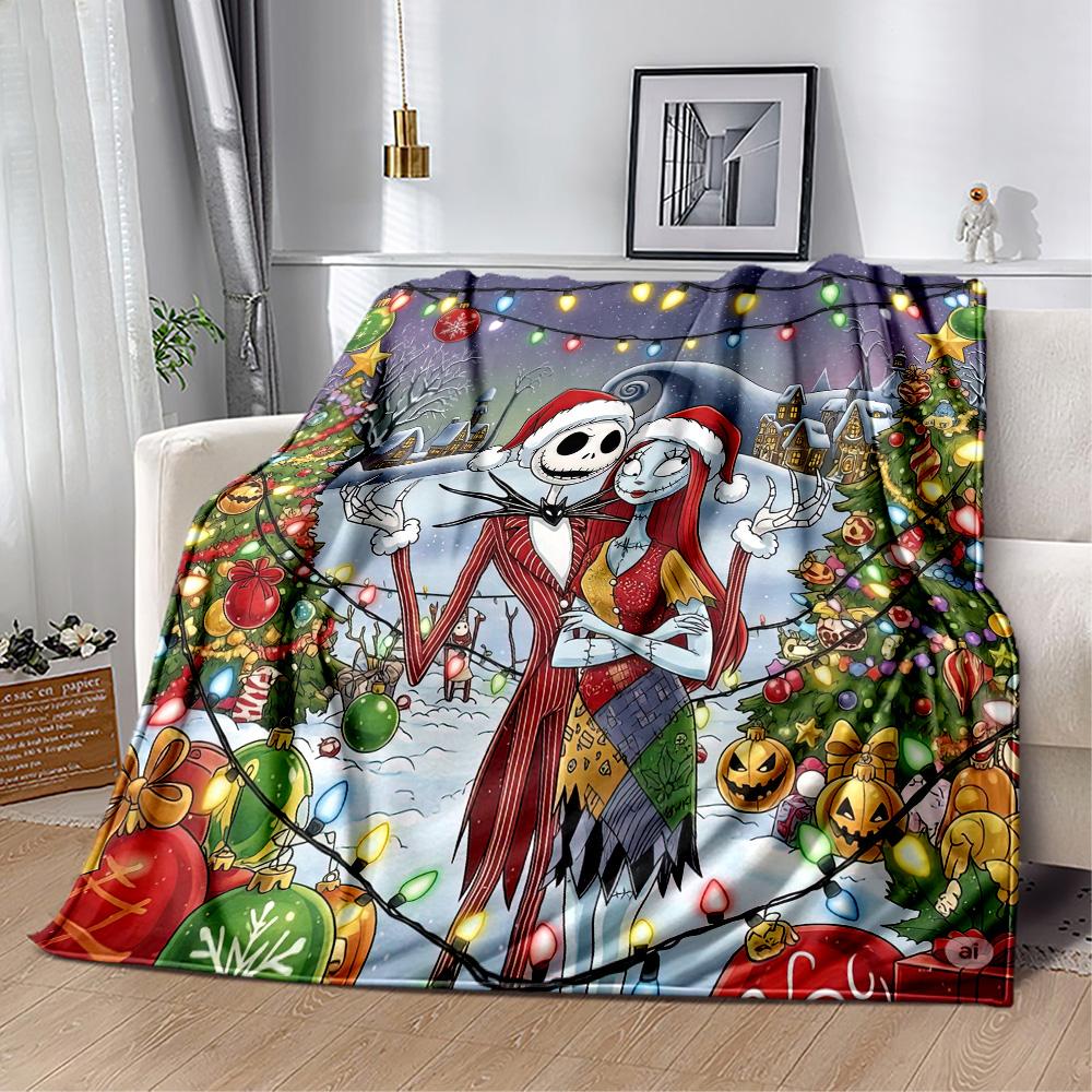 Christmas Nightmare Blanket Comfortable Great for Bedding Office Chair Sofa for All Occasions Playful Design Birthday Christmas Gift Blanket