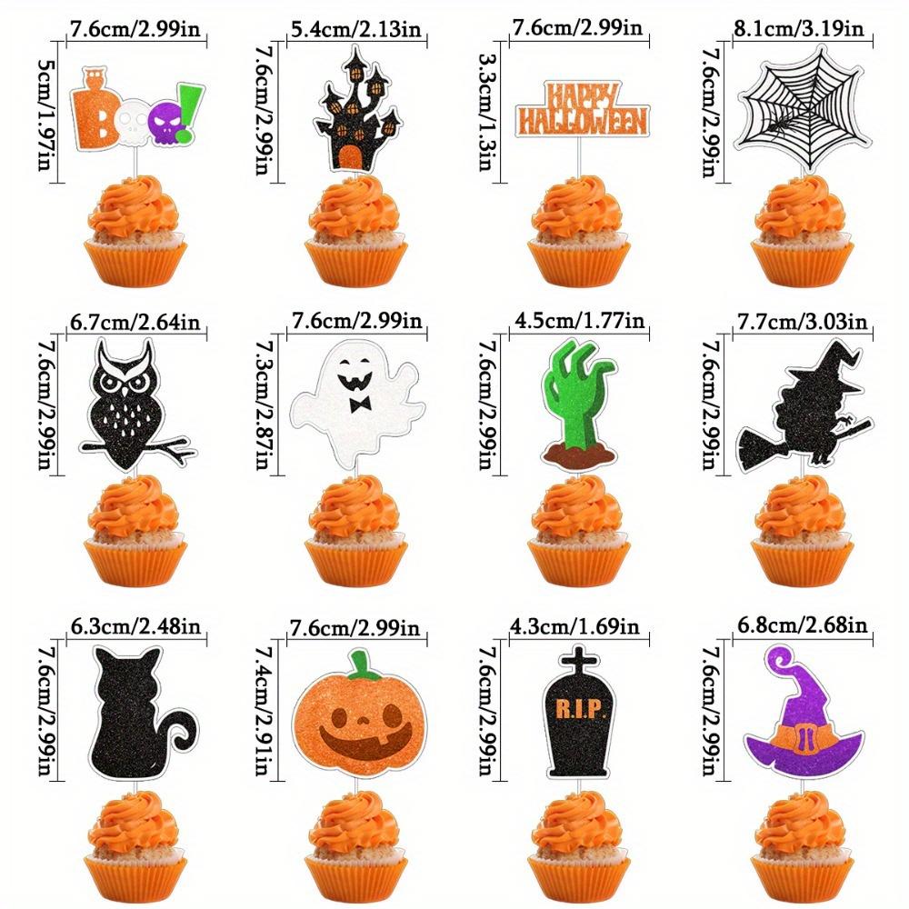 2sets Halloween Party Decorations Balloon Banner Paper Pompom Cake Topper Hanging Swirl Halloween Hanging Swirl Streamer for Halloween Happy