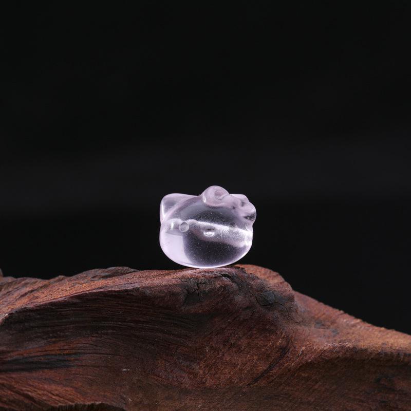 Piezoelectric Rose Quartz Nine-Tail Fox & Bear Crystal Jewelry DIY Carved Accessories