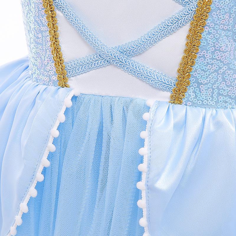 Popular Girls Dress Dress Cinderella Cosplay Princess Dress Sequined Stitching Mesh Children'S Dress