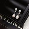 Freshwater Double Pearl Stud Earrings – Niche Luxury, Novel and Simple Design, TikTok Style