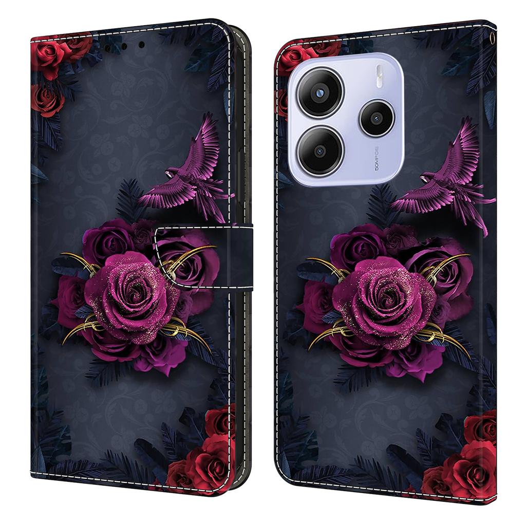 For Xiaomi Redmi Note 14 4G (164.84mm) Wallet Case Pattern Printing PU Leather Flip Stand Phone Cover