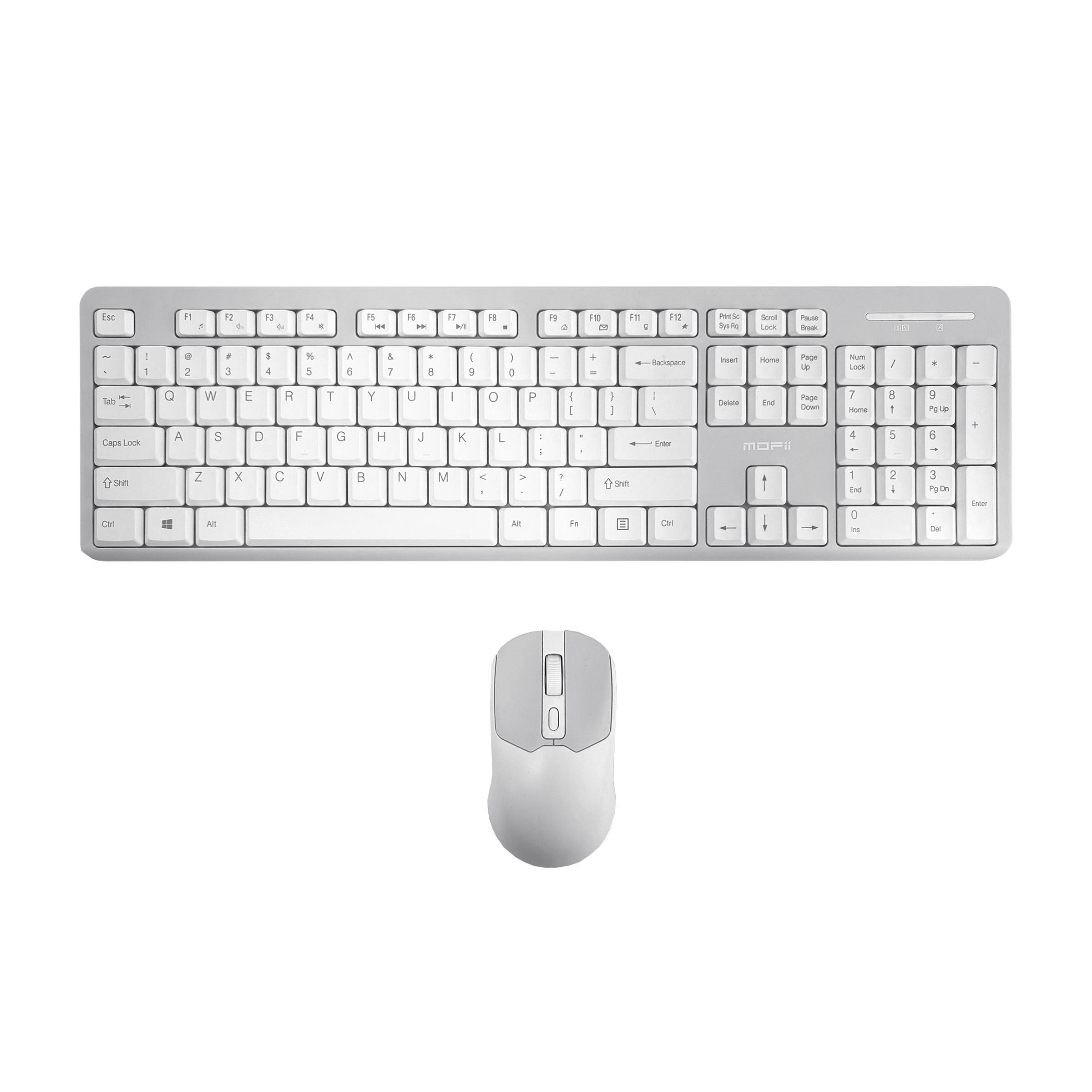 

Беспроводная бесшумная клавиатура 104 клавиши - Офисная клавиатура, совместимая с несколькими системами, для ноутбуков белый