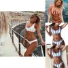 Exquisite Mangopies Women Blue Stripe Bikini Set Radiating Timeless Summer Elegance