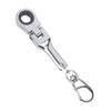Flexible 10mm Ratchet Wrench Metal Keychain with 180 Degree Flexible Rotation Head for Fastening Application