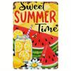 Vintage Lemonade & Watermelon Metal Sign, Retro Summer Farmhouse Decor, 8x12 Inch Tin Plaque