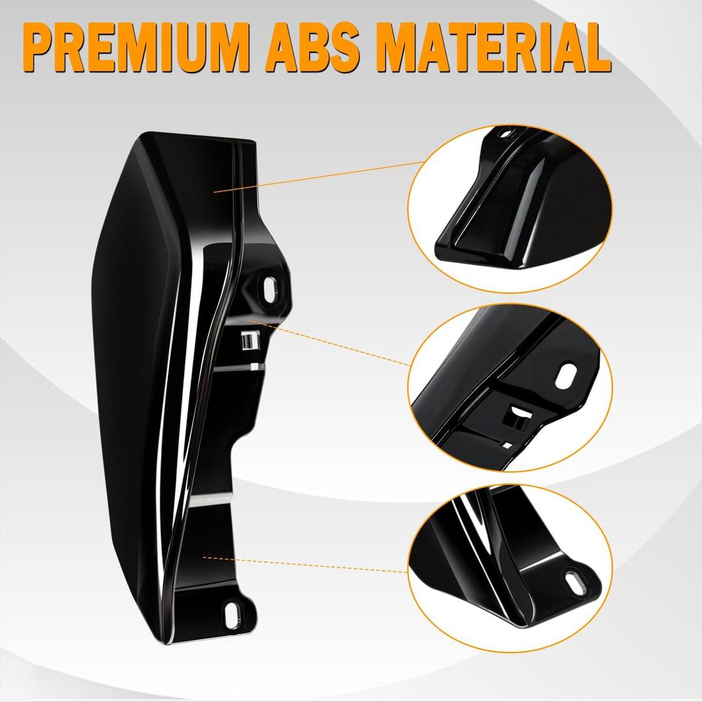 PBYMT Mid Frame Air Deflector Compatible For Harley Touring Road King Street Electra Glide 2009-2024 (Vivid Gloss Black)