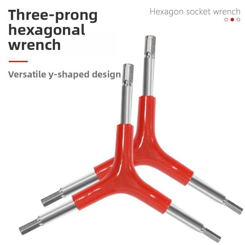 Three Way Hex Wrench Practical Y-Shaped Spoke Spanner For Outdoor Camping Cycling Mountain Bike Bicycle Maintance Repair Tool