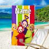 1pc Teletubbies2 Beach Towel with Custom Name, Beach/Swimming/Bath/Picnic/Camping Towel, Suitable for Seaside Beaches
