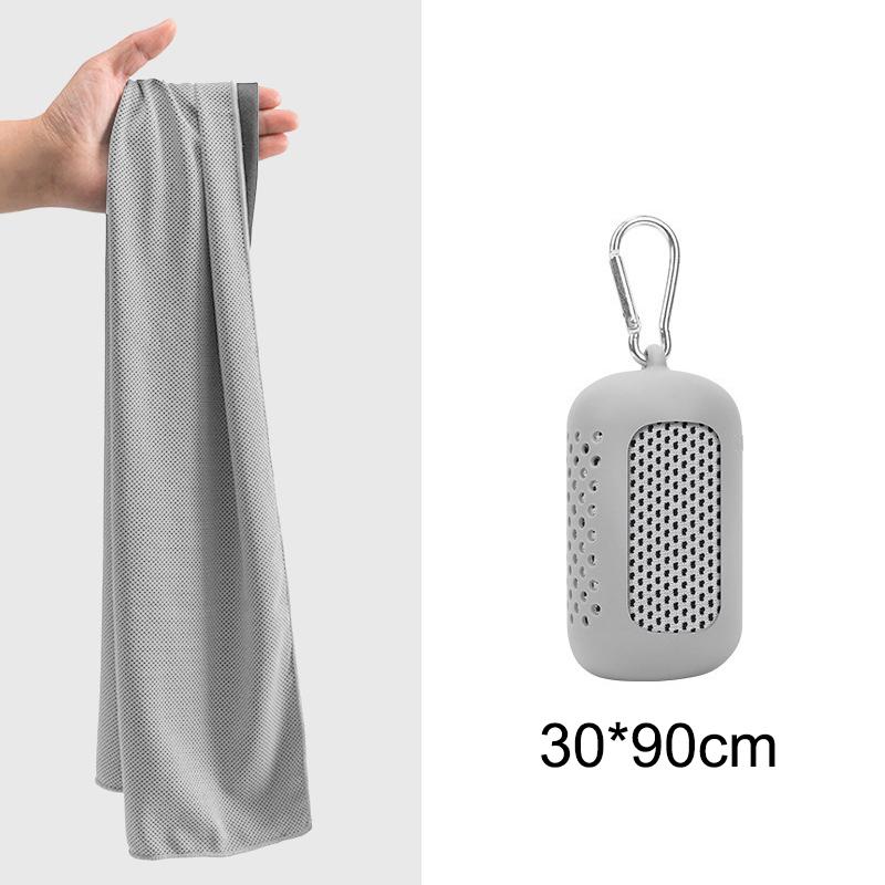 Cooling Towel Breathable Ice Feel Quick Dry Fabric with Silicone Case for Music Festival Outdoor Party Sports