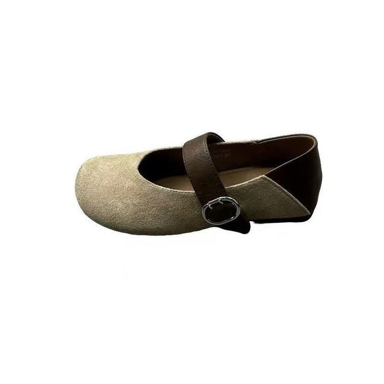 Vintage Leopard Print Mary Jane Shoes For Women With Buckle Closure And Low Heel For Casual Wear