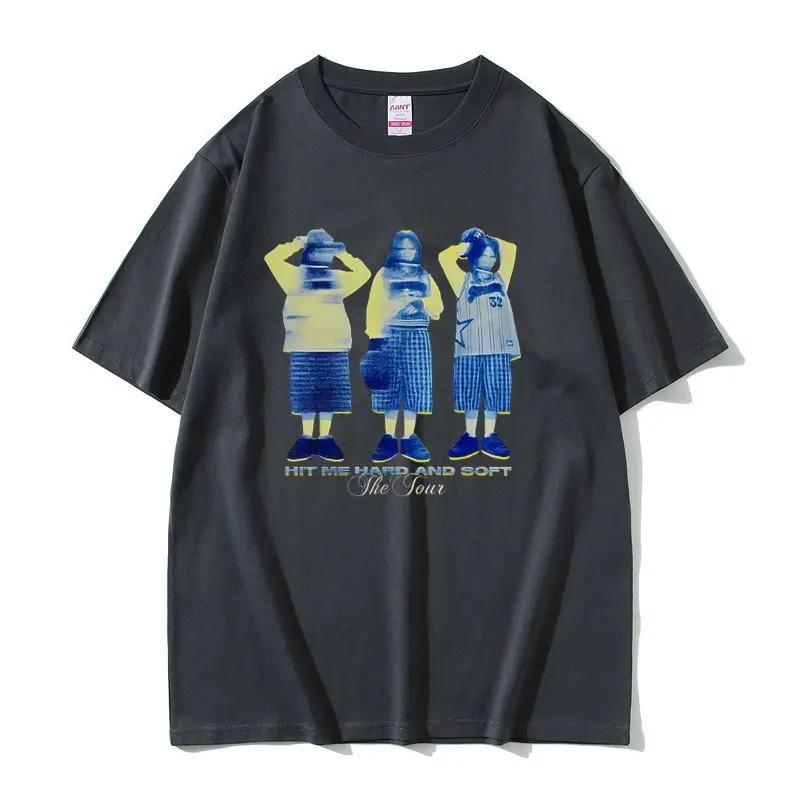 Hit Me Hard and Soft Tour 2026 Same Style Print T Shirt Men Women Fashion Pop Music Tshirt Unisex Y2k Casual Oversized T-shirts