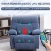 Massage Chair with Heat & Reclining Function, Swivel, up to 150 kg, Metal Frame, 98x90x98cm, Blue