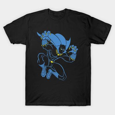 Men Black Print T-shirt Panther No-Cut Transfer Paper Print Cotton Tshirt