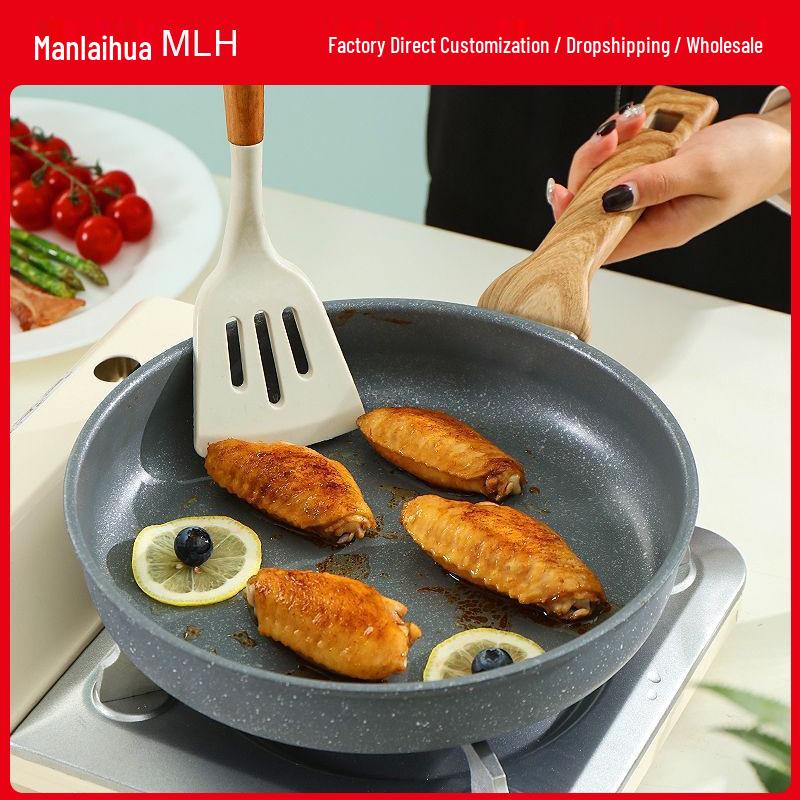 

Multi-functional Non-stick Maifan Stone Pan for Induction & Gas: Frying, Steak, Pancakes Thickened 22cm No Lid