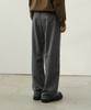 MINAV Wool Twill Double-Pleated Curved Slacks [Charcoal]