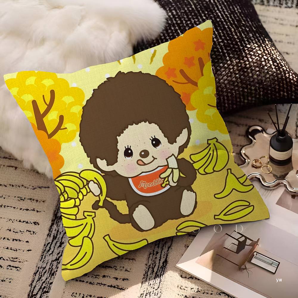 Cartoon MMMonchhichis Anime Personalized Pillow Dust Cover Bedroom Kids Party Decoration Pillowcase Birthday Children Gift