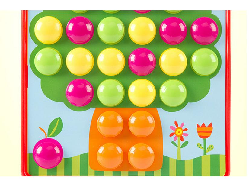 Children's Large Particle Button Art Board: Educational Hands-on Mushroom Nail Puzzle Toy for Kindergarten