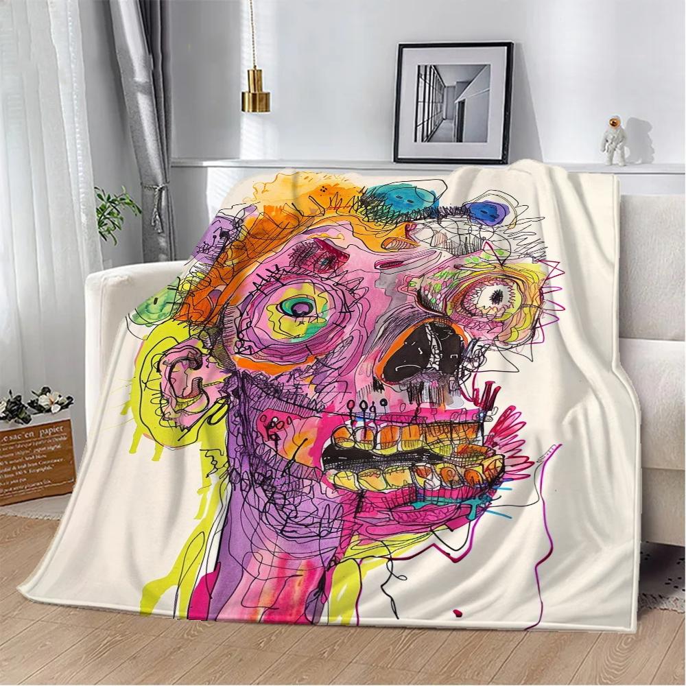 Artist Bjarne Melgaard Designer Blanket King Size Microfiber Bedding Fluffy Soft Blankets Sofa Decoration Bed Throw Beach Towel