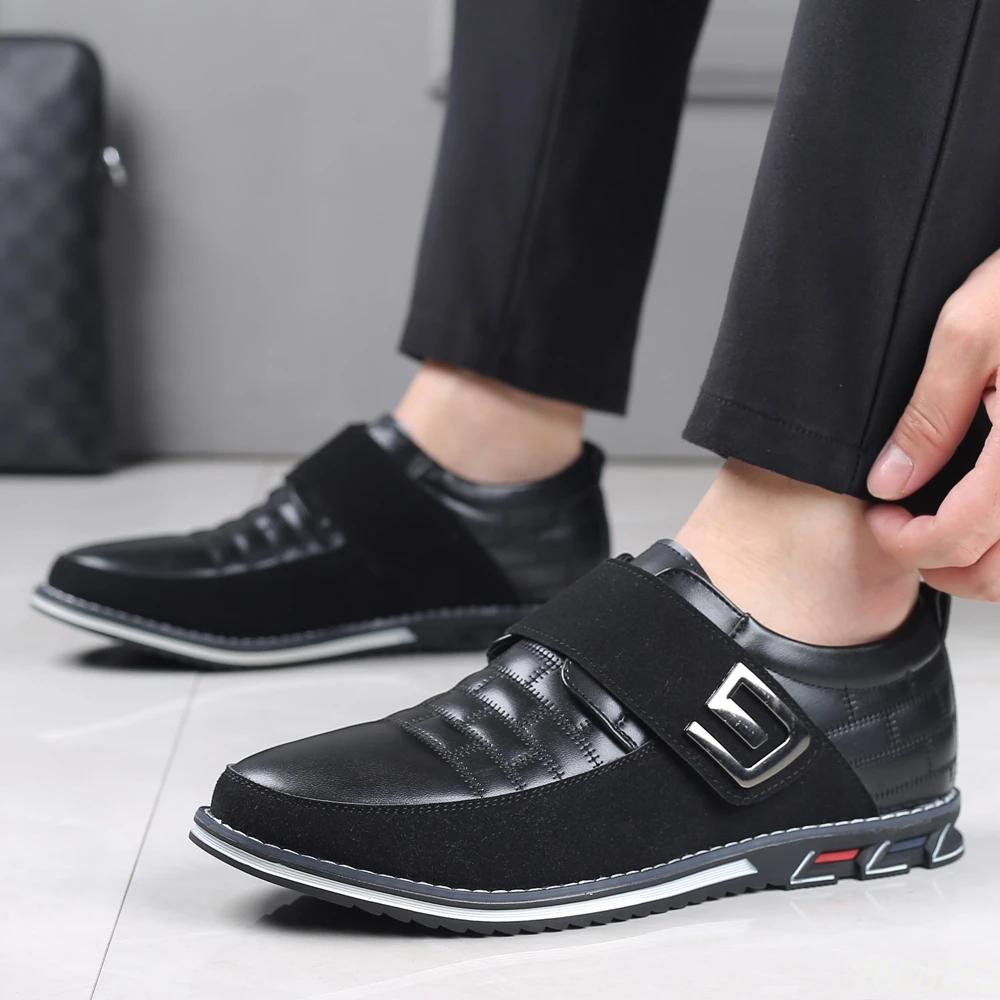 Leather Casual Shoes for Men Fashion Men Loafers Office Comfortable Slip On Men Shoes Business Big Size Working Footwear Tênis
