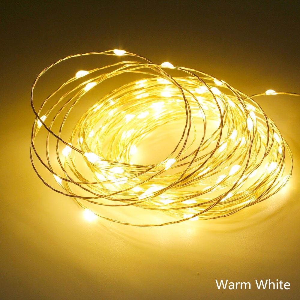 1pcs USB Powered LED String Lights 5M 50leds / 10M 100leds Silver Wire Fairy Garland for New Year Wedding Christmas Holiday Gift