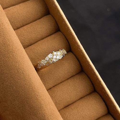 Light Luxury High-end Zircon Index Finger Ring Niche Retro Palace Style Ring Fashion Temperament Medieval Style Ring Female