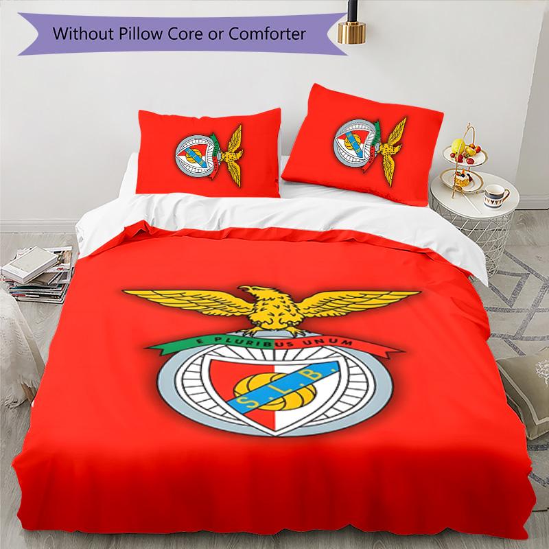 3pcs B-Benfica Design Cover Set - HD Printed Bedding with 1 Cover and 2 Pillowcases - Perfect for Home and Dorm Decor