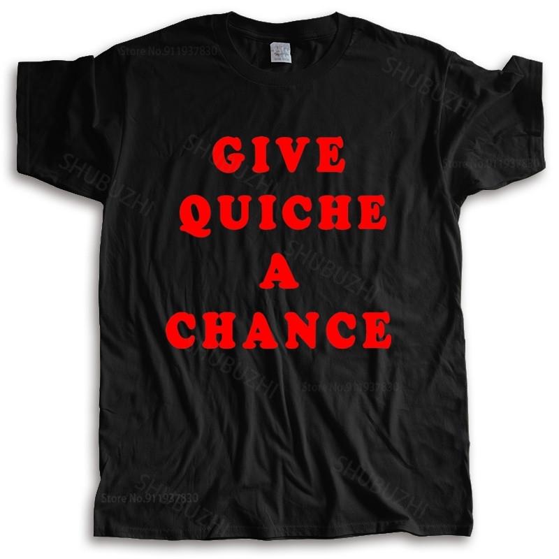 Arrived Men T-shirt Summer Give Quiche A Chance T-Shirt Red Dwarf Lister Rimmer Cat Male Cotton