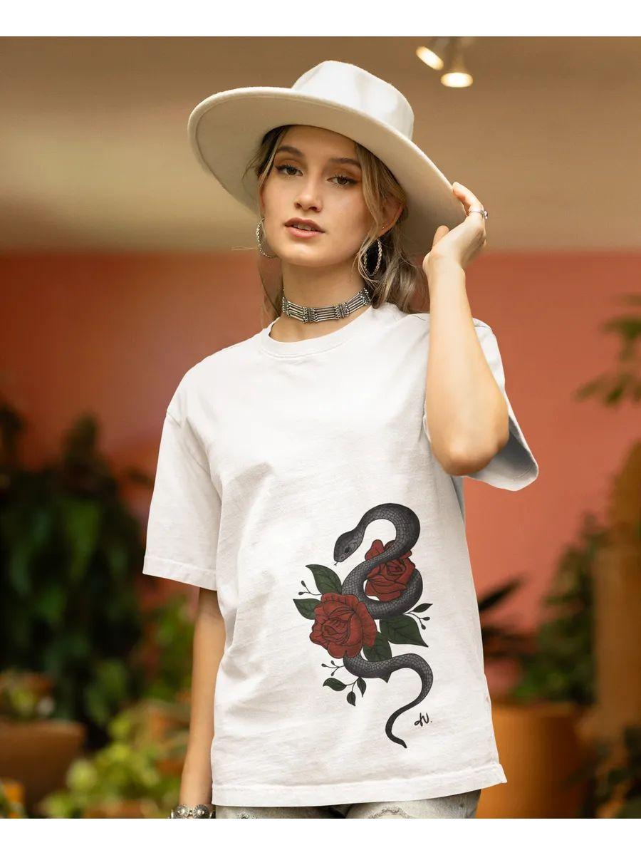 Футболка с принтом змеи на Новый год 3XL