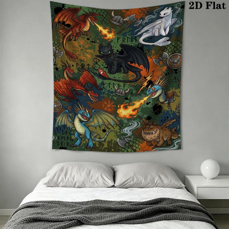 Come Allenare un Drago Arazzo da Parete Appeso Estetico Coperta in Tessuto Stampato Arazzi Decorativi per Camera da Letto Soggiorno Arredamento per la Casa