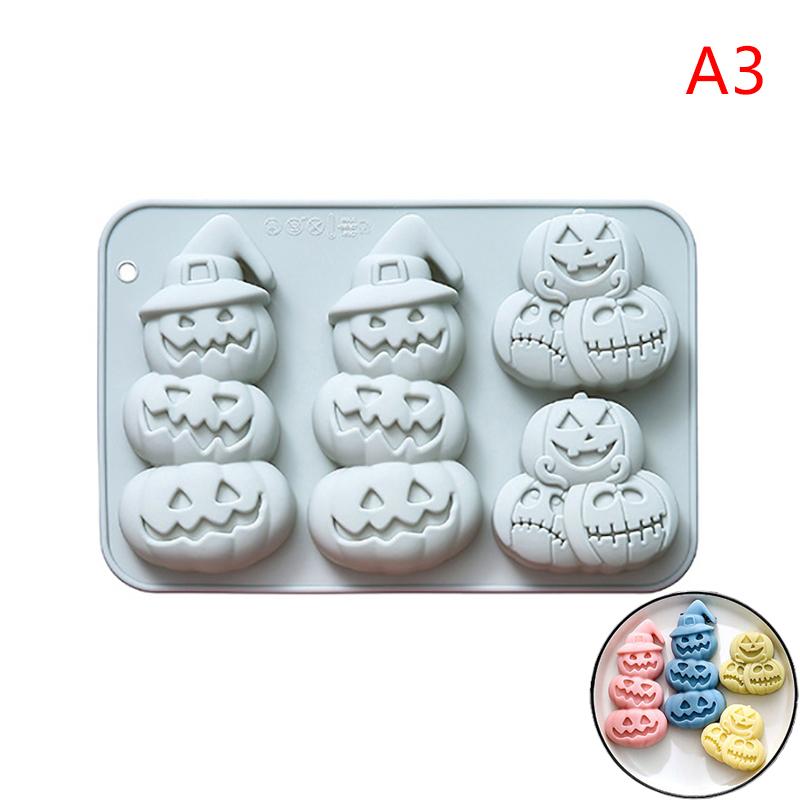 Halloween Pumpkin Theme Silicone Mold Ghost Pumpkin Baking Mold Diy Chocolate Candy Cookies Soap Cake Mould Halloween Decoration