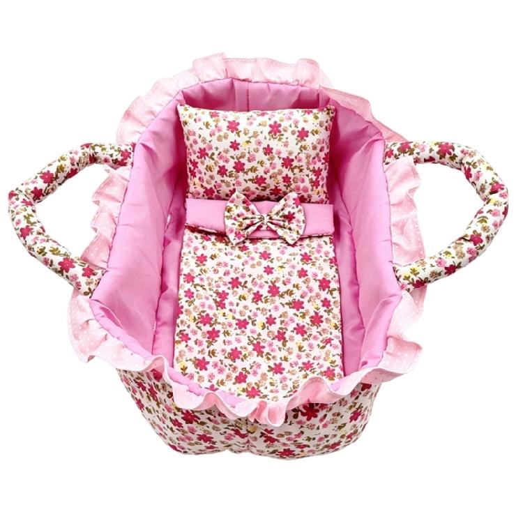 Panier berceau pour poupée avec oreiller et literie, Berceau en tissu pour jeu d'imitation pour poupées de 30 cm et Activité de jeu de rôle d'exposition