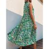 European American Style Summer Abstract Beach Vacation Midi Dress New