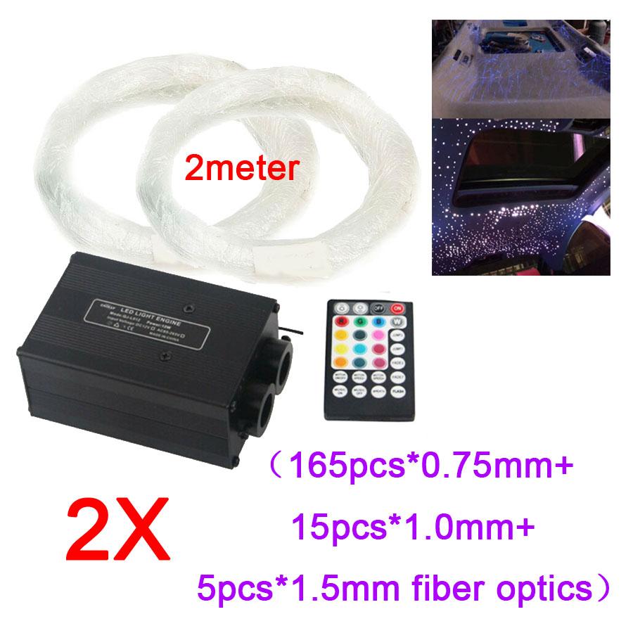 Luz de Fibra Ótica Cintilante 12W Decoração de Teto de Carro Lâmpada Estrela Controle APP/RF/Música